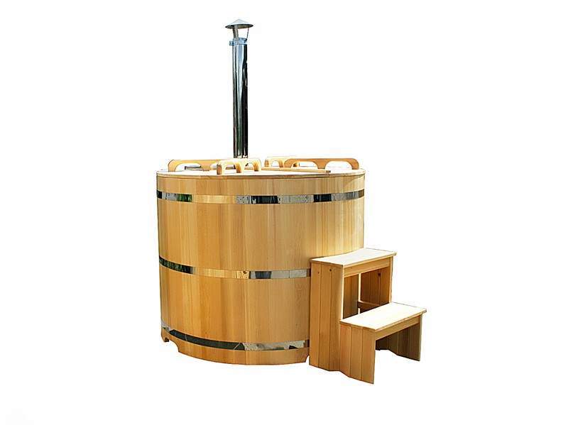 Круглая японская баня «Фурако» со встроенной дровяной печью на 2-3 человек, 1200x1500 мм (рис.3)