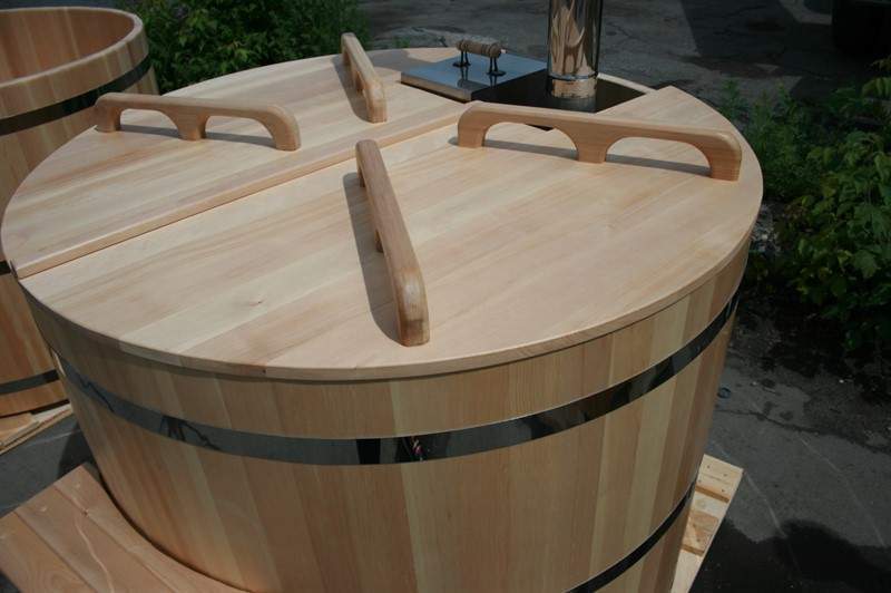 Круглая японская баня «Фурако» со встроенной дровяной печью на 2-3 человек, 1200x1500 мм (рис.6)